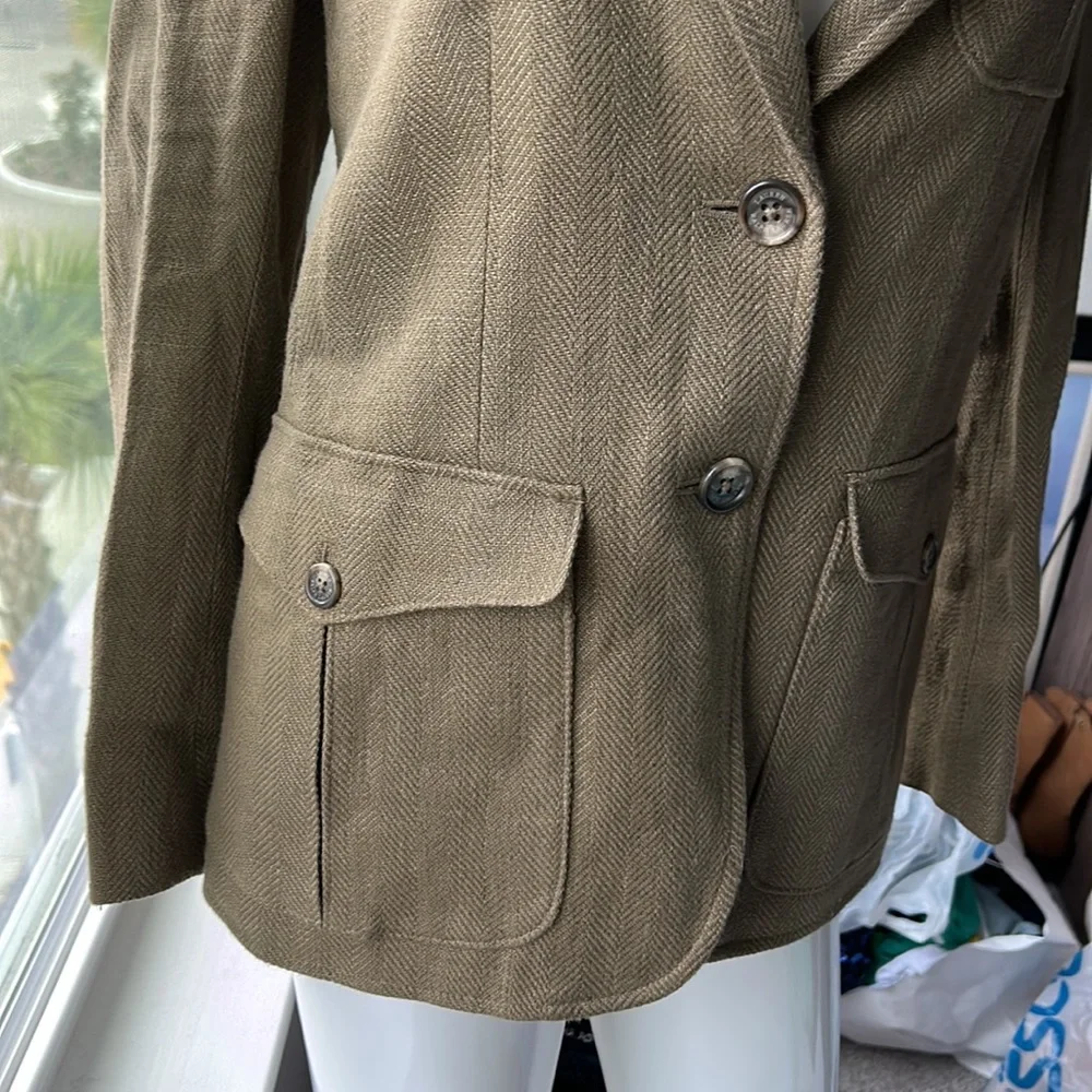LAUREN RALPH LAUREN LINEN BLAZER JACKET TOP SIZE 2 MSRP $345.00 NWT - Picture 4 of 11
